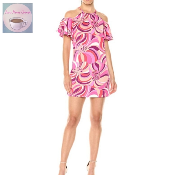 Trina Turk Dresses & Skirts - Trina Turk Viola Zig Zag Cold Shoulder Dress Pink
